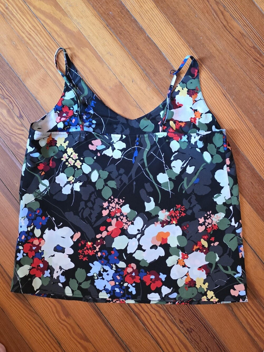 Banana Republic Black Floral Spaghetti Strap Camisole - Picture 3 of 4